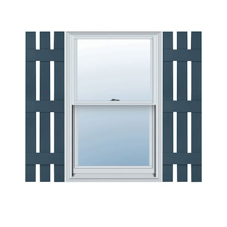 Ekena Millwork 12 in. W x 59 in. H Builders Edge, Three Board Spaced, Board-n-Batten Shutters, 036, Classic Blue, PR 070120059036